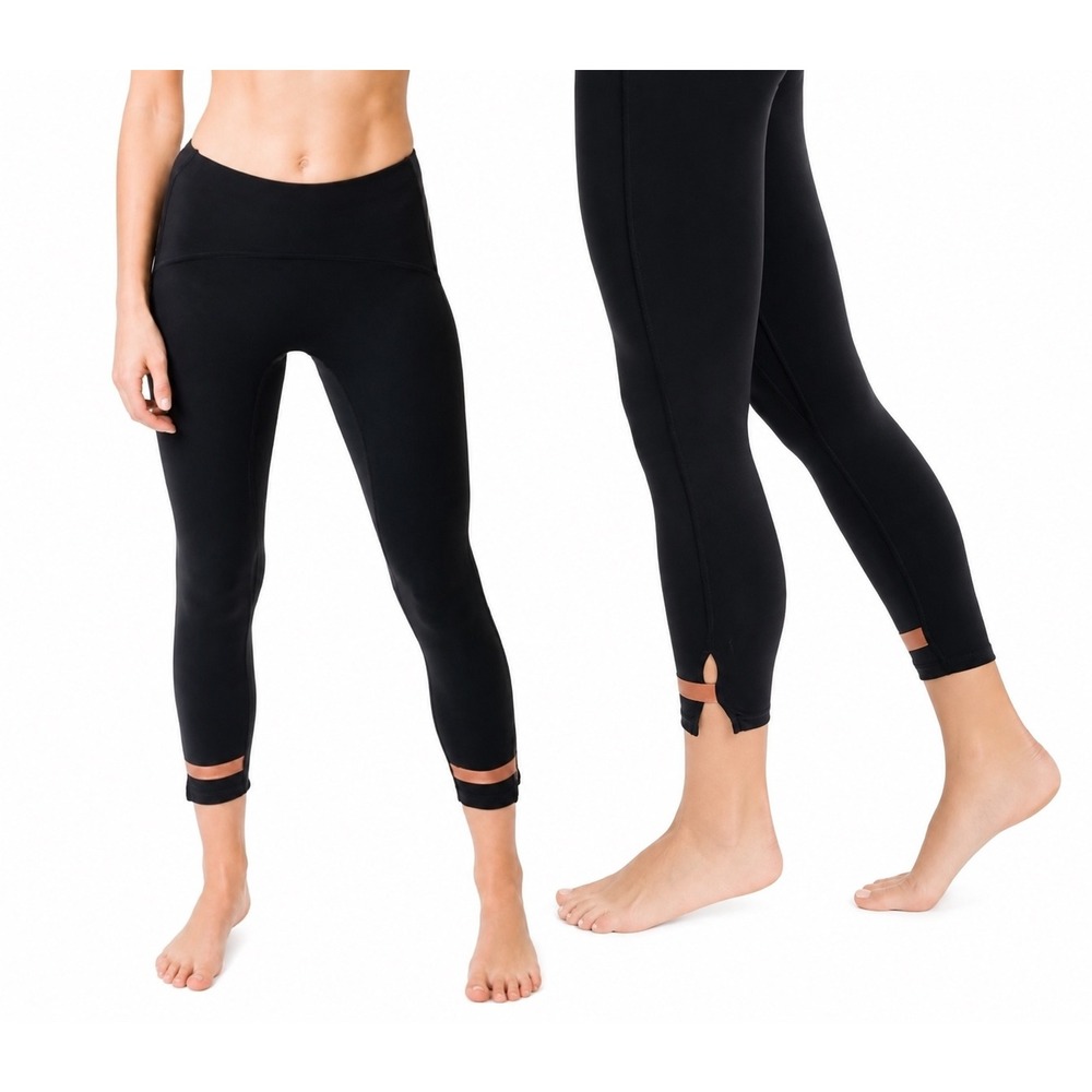 Zyia Active Leggings Cropped Compression Black Size 12 Athletic Yoga Pants
